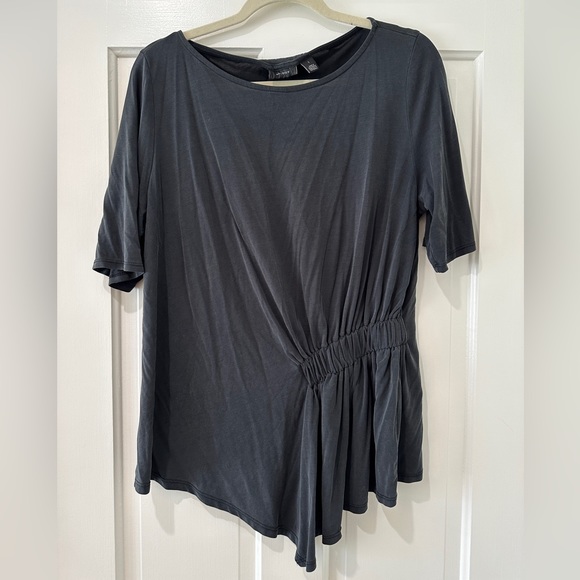 Halogen soft modal polyester ruched on side shirt sleeve work blouse top - Picture 6 of 9